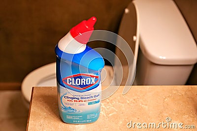 BEMIDJI MN - 30 JAN 2021: Clorox Toilet Bowl Cleaner in a plastic container Editorial Stock Photo