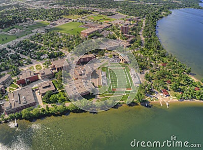 Bemidji State University is a College in a Town in Central Minnesota on the Shores of a Lake with the same Name Stock Photo