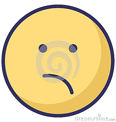 bemused face, emoticons Vector Isolated Icon which can easily modify or edit Vector Illustration