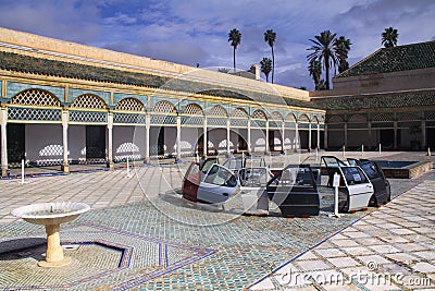 Ben Youssef Madrasa Interior in Marrakesh Morocco Editorial Stock Photo