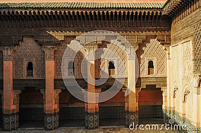 Ben Yussef Medersa at Marrakech Stock Photo