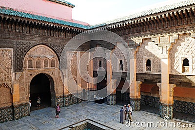 Ben Yussef Medersa at Marrakech Editorial Stock Photo