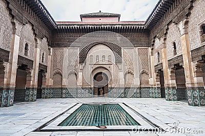 Ben Yussef Medersa at Marrakech, Morocco Stock Photo