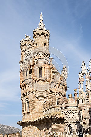 Benalmadena, Andalusia, Spain - March 4th, 2019: part of Castillo de Colomares. It`s a kind of a fairytale castle, dedicated to Editorial Stock Photo