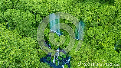 Benang Kelambu waterfall in the tropical forest Stock Photo