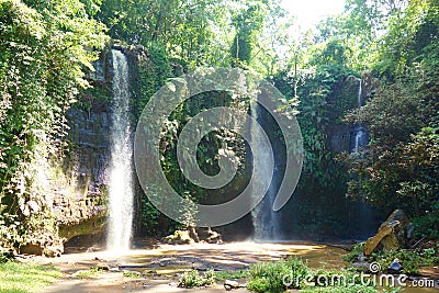 Benangstokel and Benang Kelambul waterfall located in Central Lombok, Indonesia Stock Photo