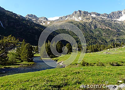Benasque Valley. Pyrenees. Landscape. Mountain Editorial Stock Photo