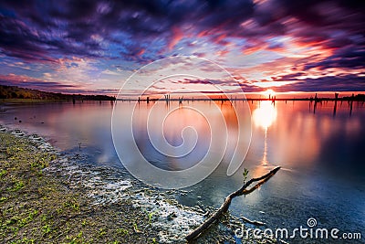 Benbrook Lake Sunrise Stock Photo