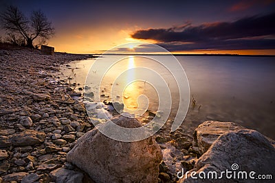 Benbrook Lake Sunset Stock Photo