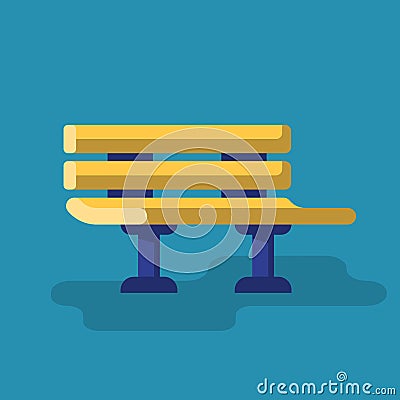 Bench cartton style. Isolated on white background Vector Illustration