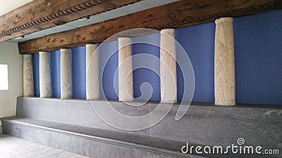 Bench with column Stock Photo