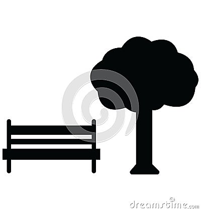 Bench Isolated Vector Icon which can easily modify or edit Vector Illustration