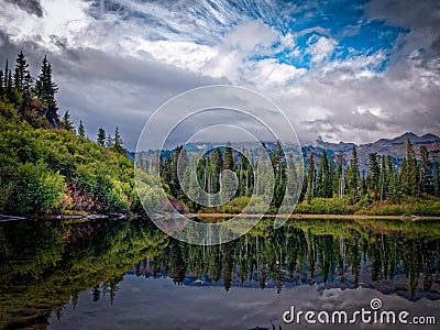 Bench Lake, Mt. Rainier National Park Stock Photo