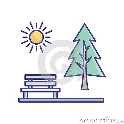 Bench Line Style vector icon which can easily modify or edit Vector Illustration