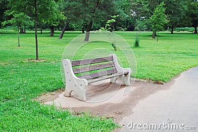 Bench in the park Stock Photo