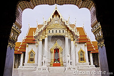 Benchamabophit temple of Bangkok Thailand Stock Photo