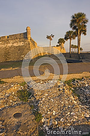 Benchmark found in St. Augustine Stock Photo