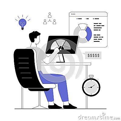 Benchmarking concept. Benchmark business development. Analysis financial statistics, data, graph, chart, report Vector Illustration