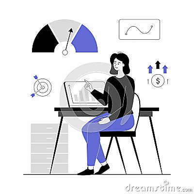 Benchmarking concept. Benchmark business development. Analysis financial statistics, data, graph, chart, report Vector Illustration