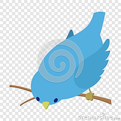 Bend down blue bird illustration Vector Illustration