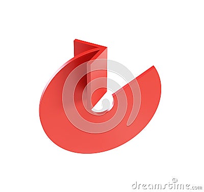 Bended red arrow Stock Photo