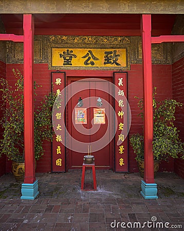 Bendigo City, Joss House Entrance Editorial Stock Photo