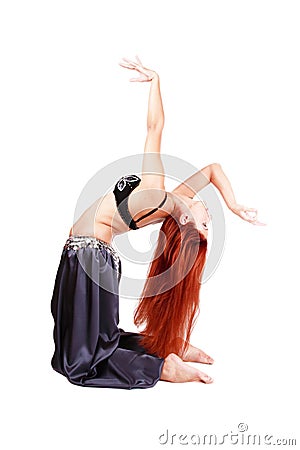 Bending bellydancer Stock Photo