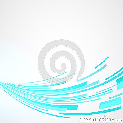 Bending line blue sky color on white background abstract concept Vector Illustration