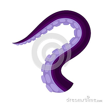 Bending Octopus Or Squid Tentacle Of Bright Lilac And Violet Colors Vector Illustration Vector Illustration