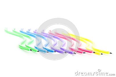 Bendy pencils Stock Photo