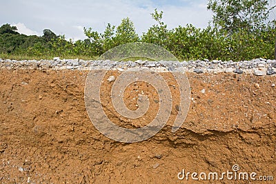 Beneath the asphalt. Stock Photo