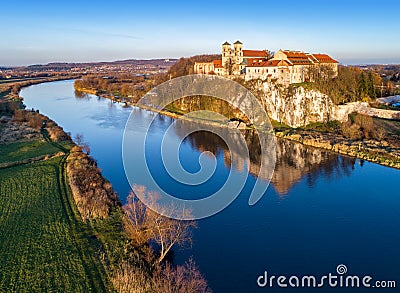 Benedictine abbey in Tyniec, Krakow, Poland. Vistula River Stock Photo