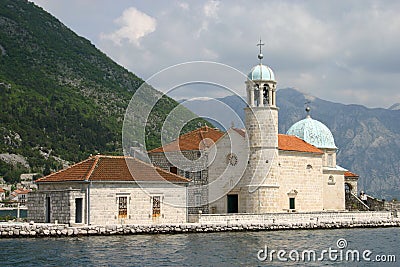 Benedictine abbey in Perast Stock Photo