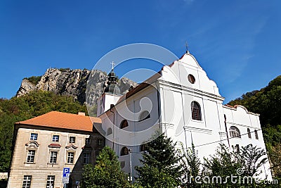 Benedictine Monastery in Saint John under the Cliff, Svaty Jan pod Skalou, Beroun District, Central Bohemian Region, Czech Republi Stock Photo