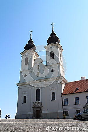 Benedictine Tihany Abbey in Tihany, Balaton Editorial Stock Photo