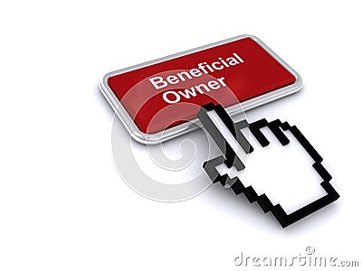 beneficial owner button on white Stock Photo