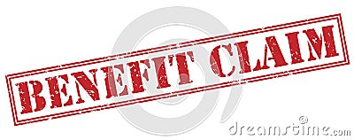 Benefit claim stamp on white background Stock Photo