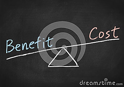 Benefit cost concept Stock Photo