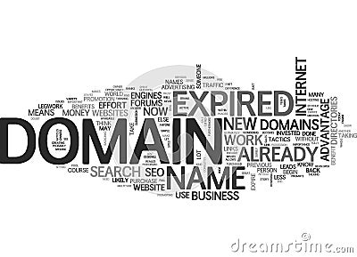 Benefit Of Expired Domains Word Cloud Stock Photo