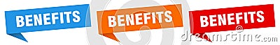 benefits banner. benefits speech bubble label set. Vector Illustration