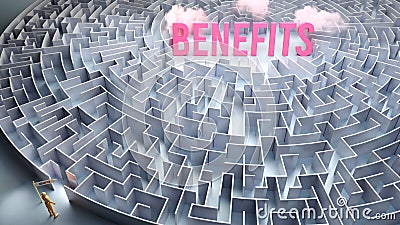 Benefits and a difficult path to it Stock Photo