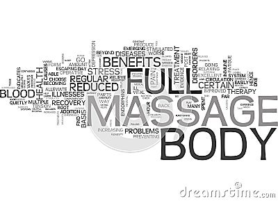 Benefits Of Full Body Massage Word Cloud Stock Photo