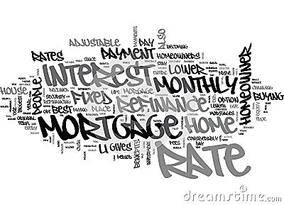 Benefits Of Mortgage Refinance Word Cloud Stock Photo
