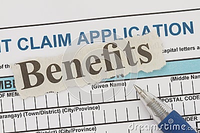 Benefits newspaper cutout Stock Photo