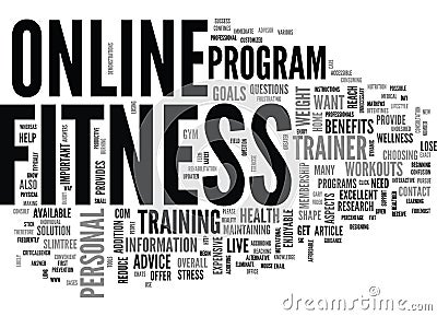 Benefits Of Online Workouts Word Cloud Stock Photo