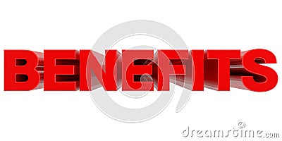 BENEFITS word on white background 3d rendering Stock Photo