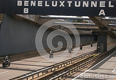 Benelux Tunnel Editorial Stock Photo