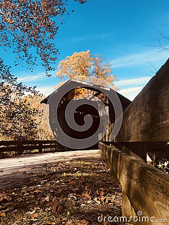 The Benetka Covered Bridge - Ashtabula - OHIO Stock Photo