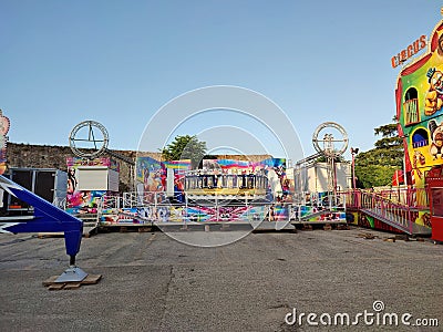 Benevento - Giostra Caisse in piazza Santa Maria all`alba Editorial Stock Photo