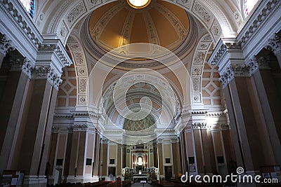 Benevento - Interno della Basilica della Madonna delle Grazie Editorial Stock Photo